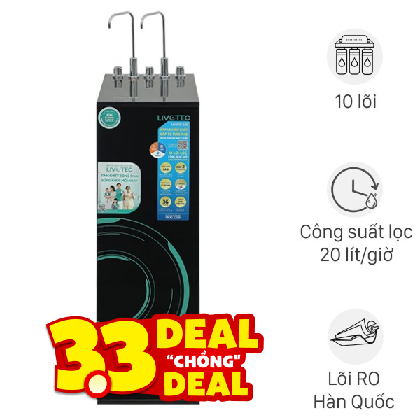 Máy lọc nước RO nóng nguội lạnh Hydrogen Livotec 636