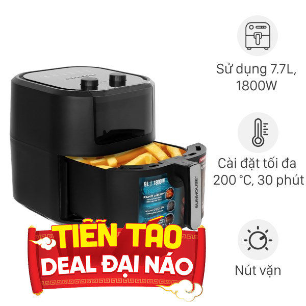 Nồi chiên không dầu Sunhouse 9 lít SHD4037