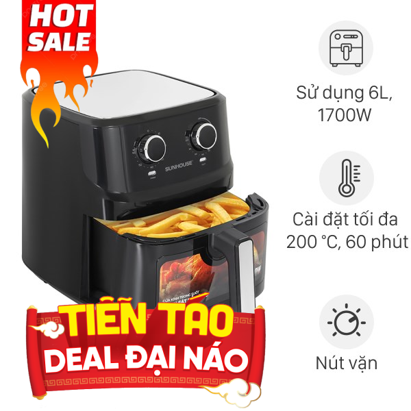 Nồi chiên không dầu Sunhouse 6.5 lít SHD4030