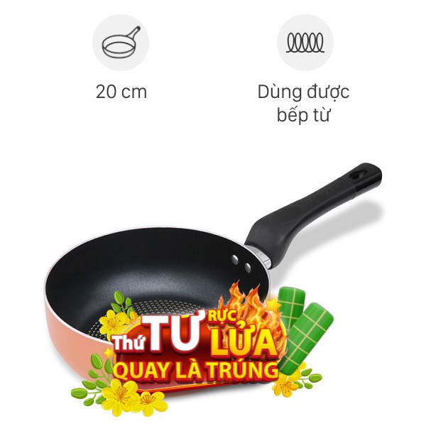 Chảo nhôm sâu chống dính đáy từ Sunhouse SHS20MPT