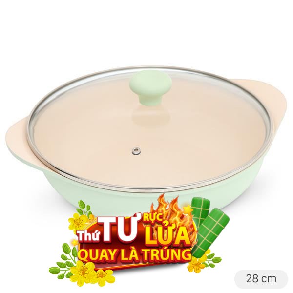 Nồi lẩu nhôm chống dính Green Cook GCS2410-28IH