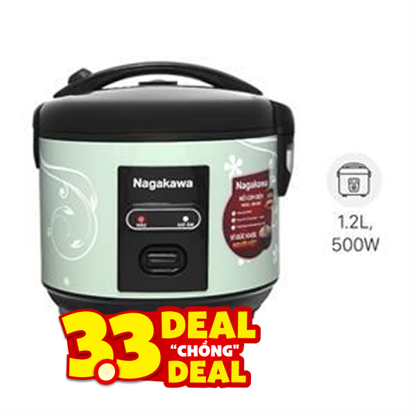 Nồi cơm nắp gài Nagakawa 1.2 lít NRC3812