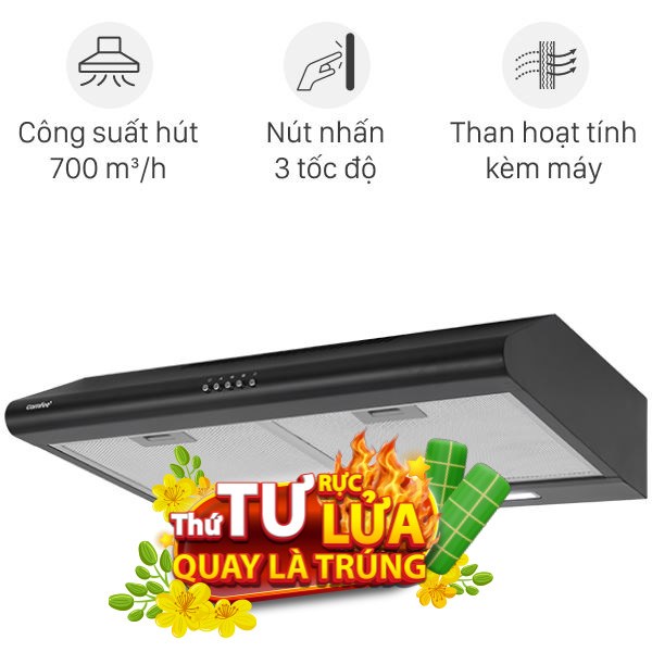 Máy hút mùi âm tủ Comfee CH-70SF49B
