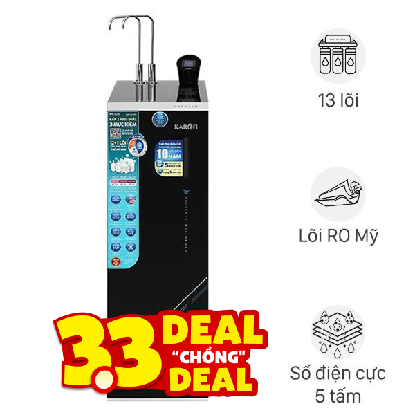 Máy lọc nước RO nóng nguội lạnh Hydrogen ion kiềm Karofi KAE-S695