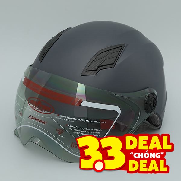 Mũ 1/2 size XL Delites ATN12K xám