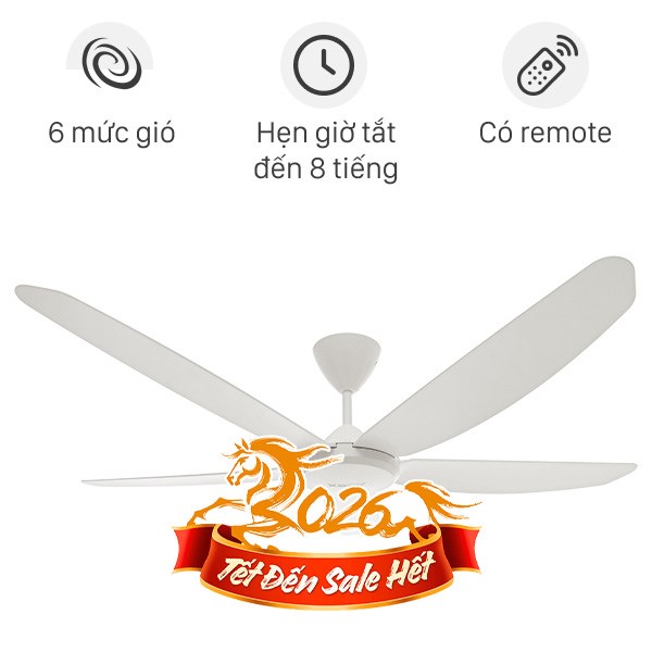 Quạt trần Sunhouse 5 cánh APF7668W 60W