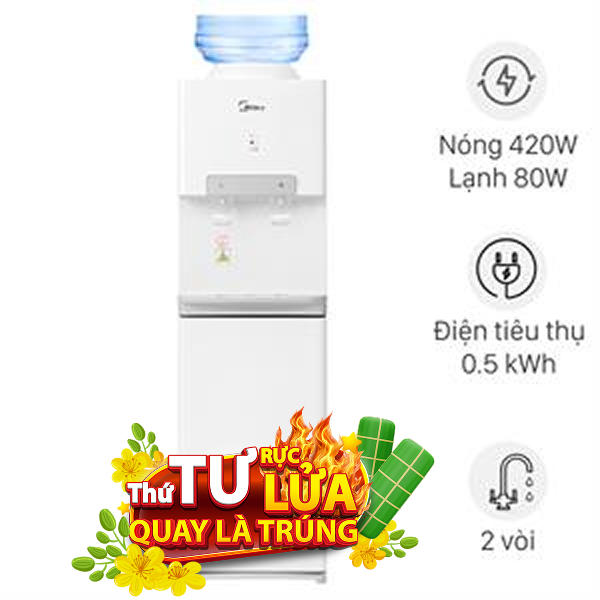 Cây nước nóng lạnh Midea YD1732S-W 500W