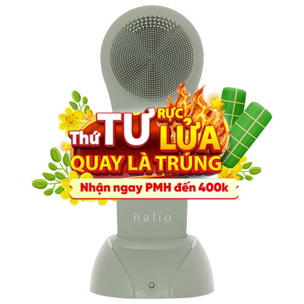 Máy rửa mặt và massage Halio 5 in 1 Sage Green