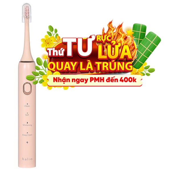 Bàn chải điện Halio Sonic SmartClean Electric Toothbrush Coral