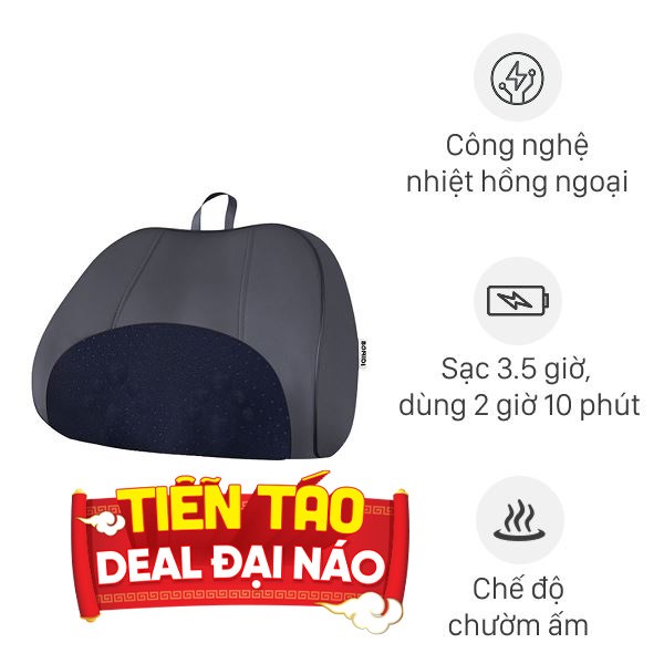 Gối massage hồng ngoại Bomidi MP1 Pro - Xám xanh