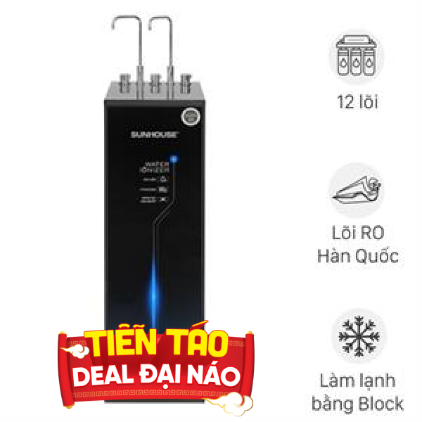Máy lọc nước RO nóng nguội lạnh Hydrogen ion kiềm Sunhouse SHA76656LA