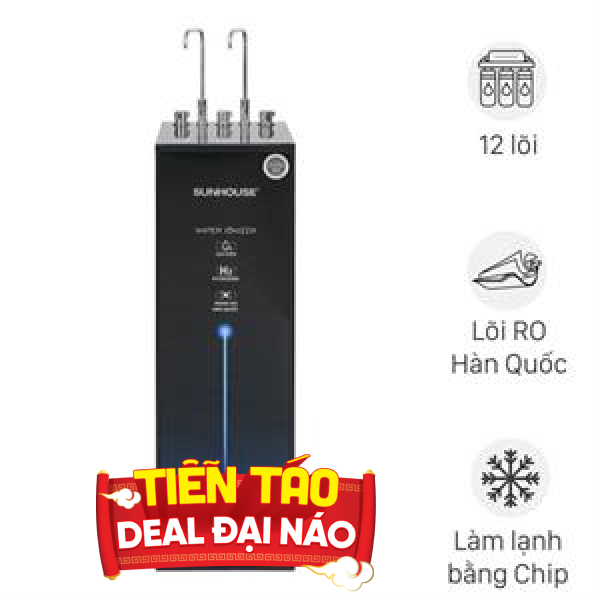Máy lọc nước RO nóng nguội lạnh Hydrogen ion kiềm Sunhouse SHA76258LA