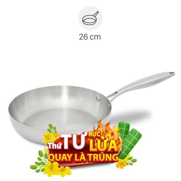 Chảo inox đáy từ 26 cm AVA CW-TP001F