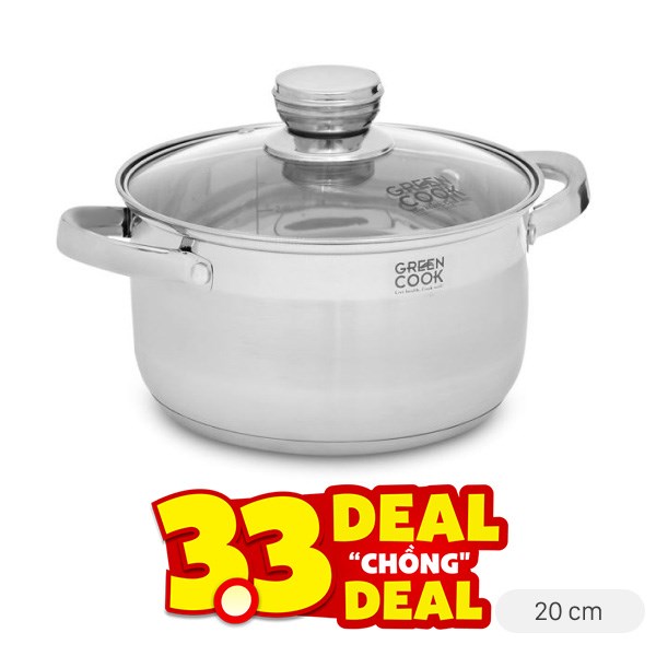 Nồi inox 3 đáy Green Cook GCS2515-20IH