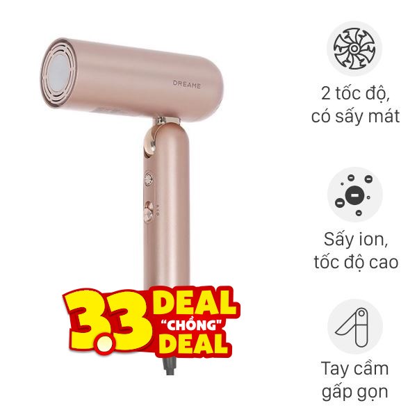 Máy sấy tóc và tạo kiểu đa năng Dreame Pocket Uni AHD54 Rosy Gold