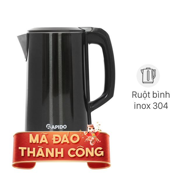 Bình đun siêu tốc Rapido 1.8 lít RK1817-G