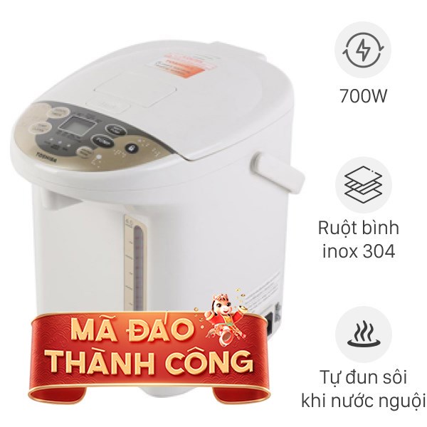 Bình thủy điện Toshiba PLK-45SF(WT)VN 4.5 lít