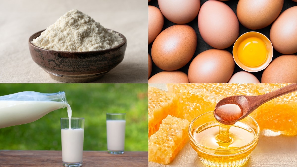 Nguyên liệu món ăn cách làm bánh rán doremon đơn giản từ bột mì nhân kem trứng béo ngậy