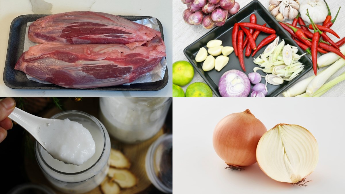 Nguyên liệu món ăn cách làm bắp bò nhúng mẻ chua thanh thơm ngon hấp dẫn cực đơn giản tại nhà