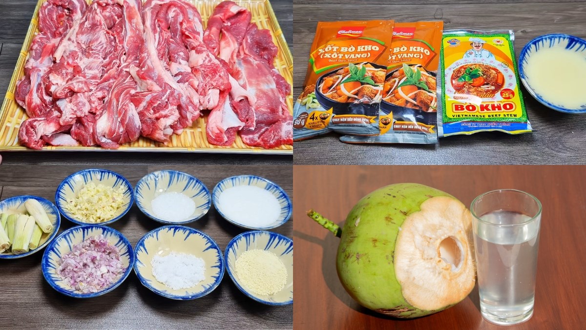 Nguyên liệu món ăn cách nấu bò kho miền nam chuẩn vị thơm ngon béo ngậy bắt mắt ai cũng mê