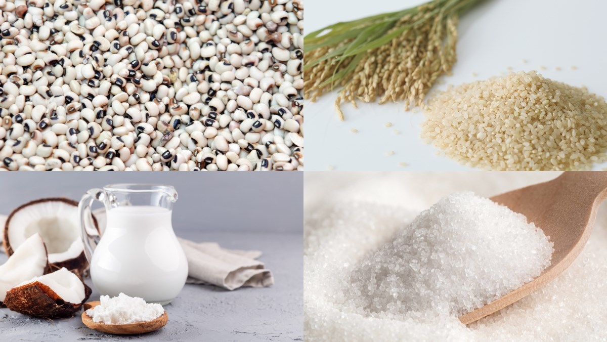Nguyên liệu món ăn cách nấu chè đậu trắng nước cốt dừa dẻo ngon, chuẩn vị truyền thống tại nhà