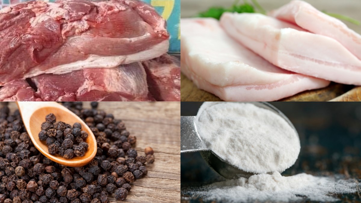 Nguyên liệu món ăn cách làm giò lụa miền bắc truyền thống, dai mịn cực ngon cho ngày tết