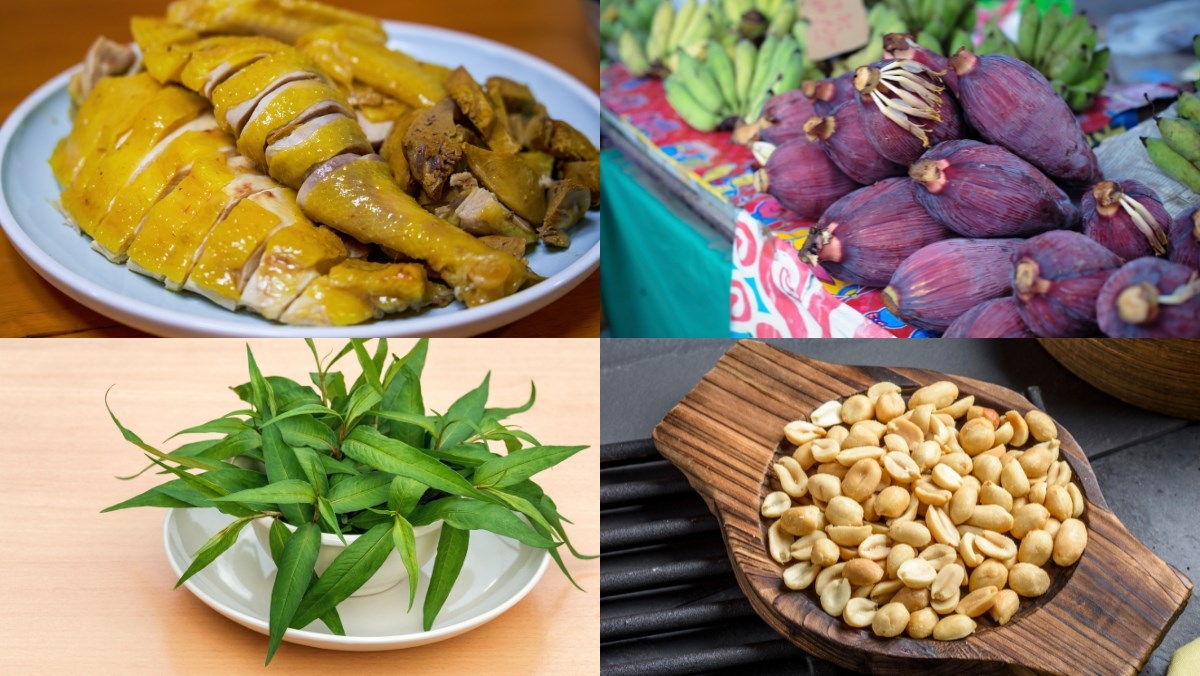 Nguyên liệu món ăn cách làm nộm gà hoa chuối giòn ngon chuẩn vị giải ngấy cực dễ tại nhà