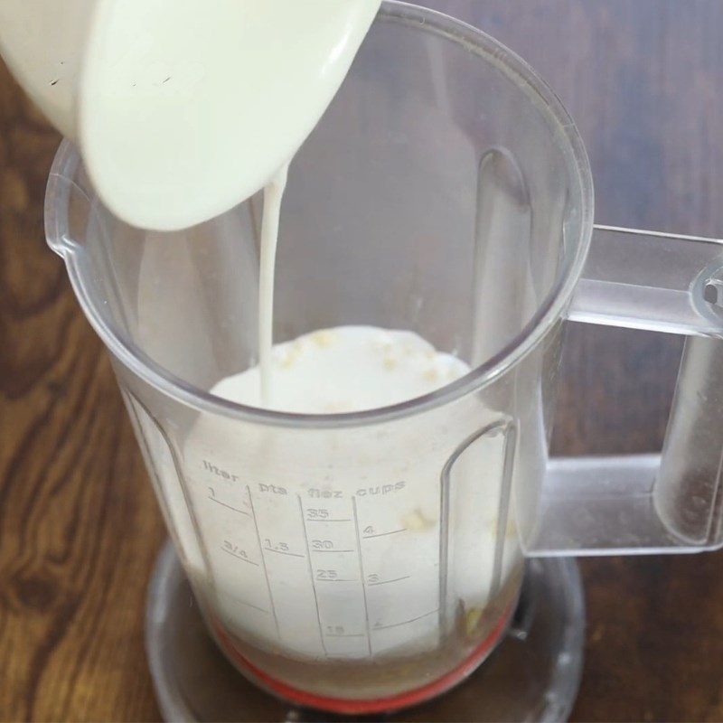 Bước 1 Chế biến phần bột đậu xanh (màu vàng) Bánh da lợn nước cốt dừa