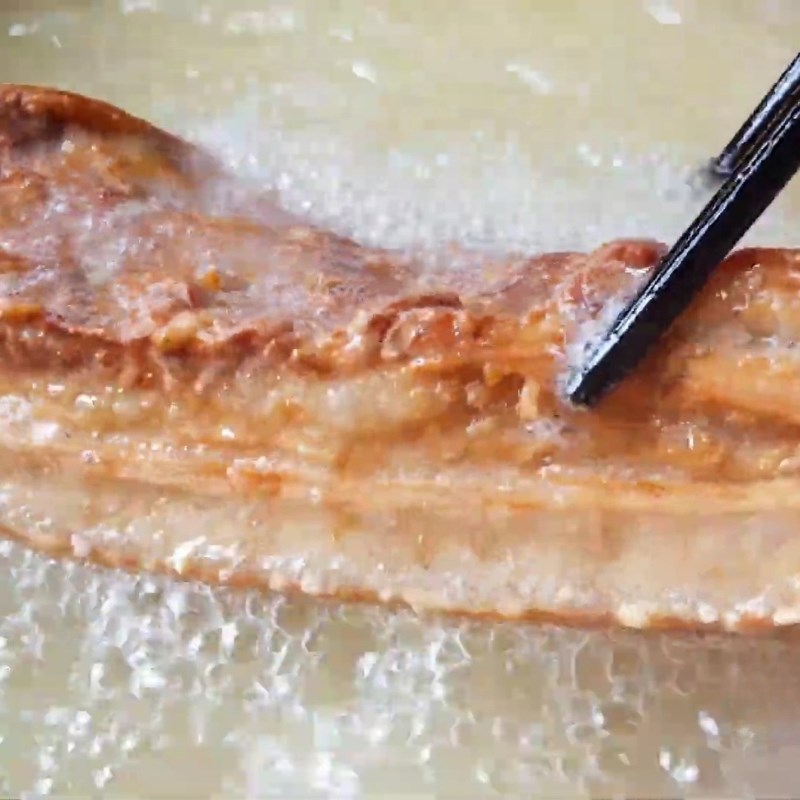 Bước 5 Chiên heo quay giòn bì Bún heo quay