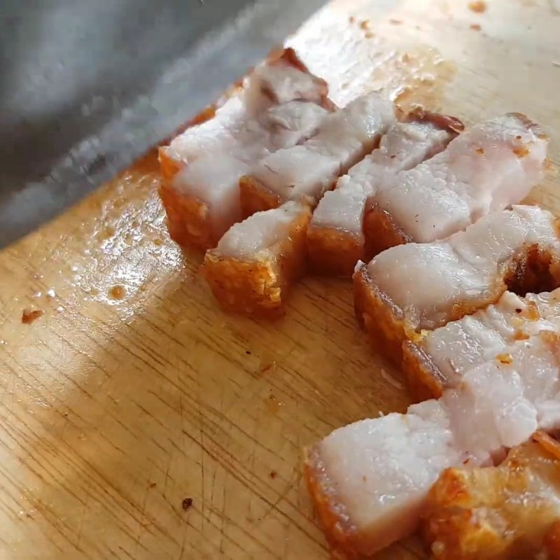 Bước 5 Chiên heo quay giòn bì Bún heo quay