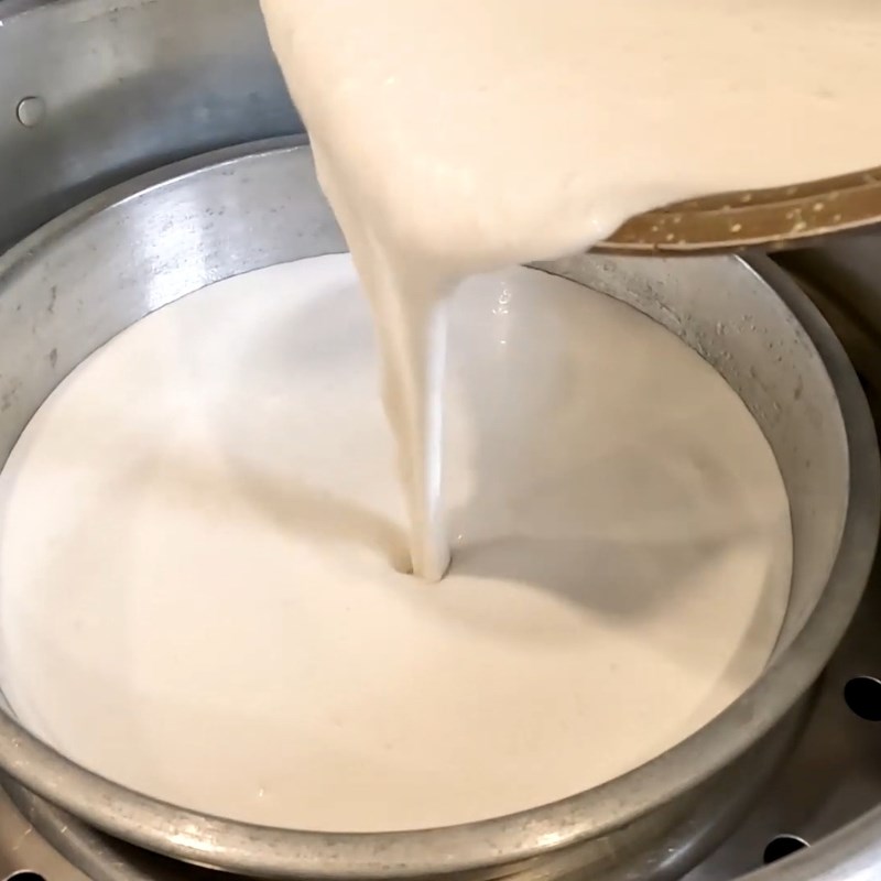Bước 3 Hấp bánh đúc dẻo mềm Bánh đúc nước cốt dừa