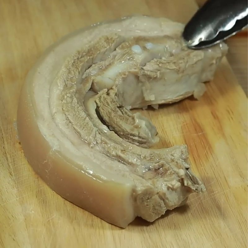 Bước 4 Kiểm tra và thái thịt hấp nồi cơm thịt hấp nồi cơm