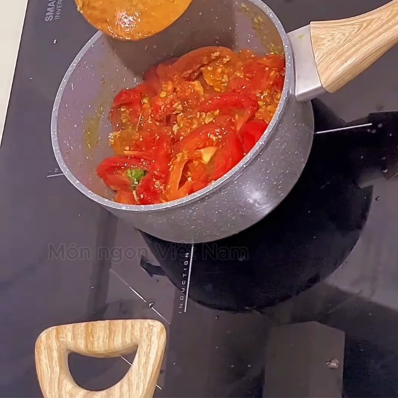 Bước 4 Nấu nước dùng bún riêu chua thanh chuẩn vị Bún riêu cua tóp mỡ