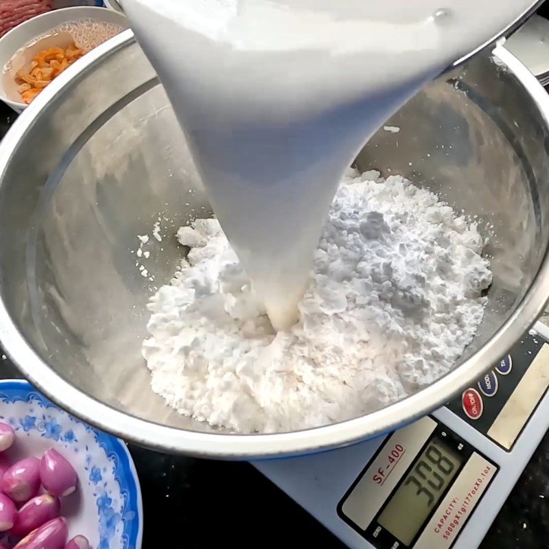 Bước 1 Pha bột bánh Bánh đúc nước cốt dừa
