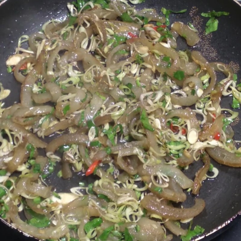 Bước 4 Thành phẩm Da trâu xào sả ớt