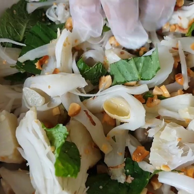 Bước 4 Trộn mít non ăn kèm bún Bún heo quay