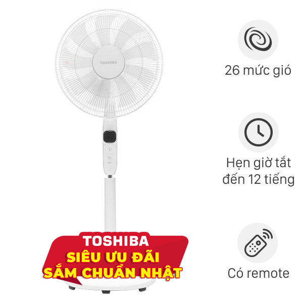 Quạt đứng Toshiba  9 cánh DC inverter F-LSD10(W)VN 30W