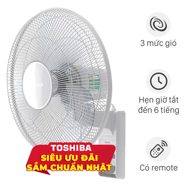 Quạt treo tường Toshiba  3 cánh F-WSA20(H)VN 55W