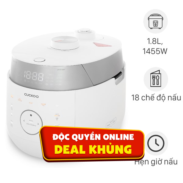 Nồi cơm áp suất cao tần Cuckoo 1.8 lít CRP-LHTR1009F/WHSIVNCV
