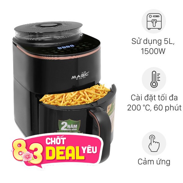 Nồi chiên không dầu kết hợp hấp Magic Eco 5 lít S05