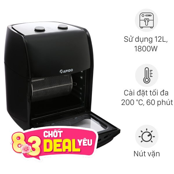 Lò chiên không dầu Rapido 12 lít RAF-12M1