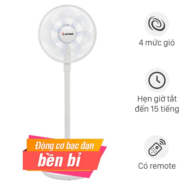 Quạt sạc điện Rapido  7 cánh RBF-30 30W