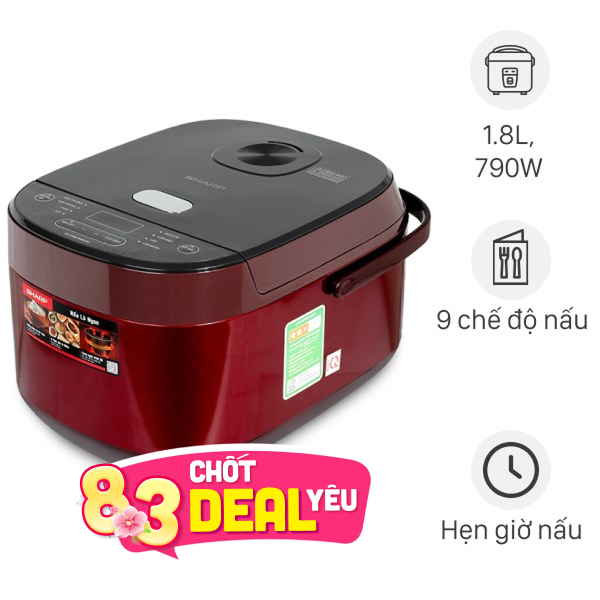 Nồi cơm điện tử Sharp 1.8 lít KS-COM194EV-RD