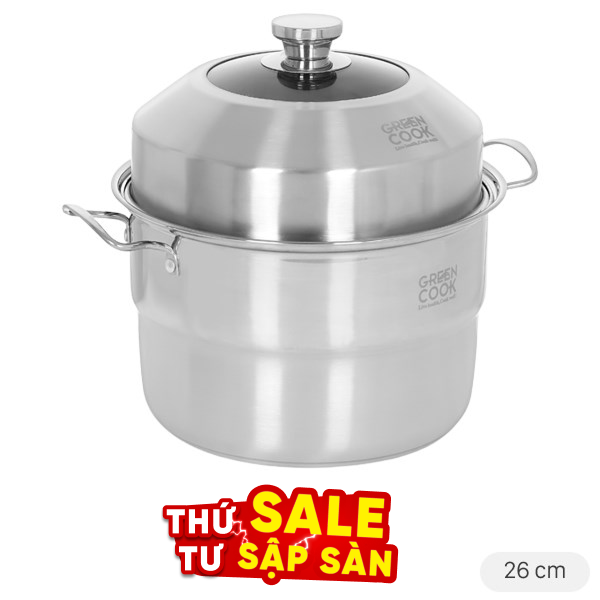 Nồi xửng hấp inox Green Cook GCST01-26IH