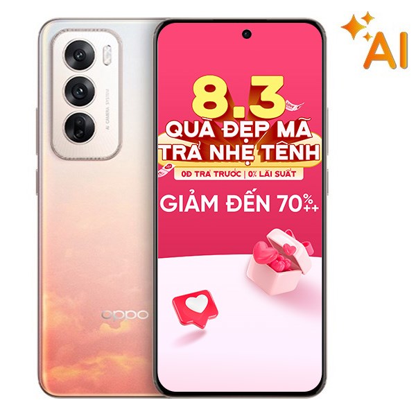 Điện thoại OPPO Reno12 5G 12GB/256GB Hồng