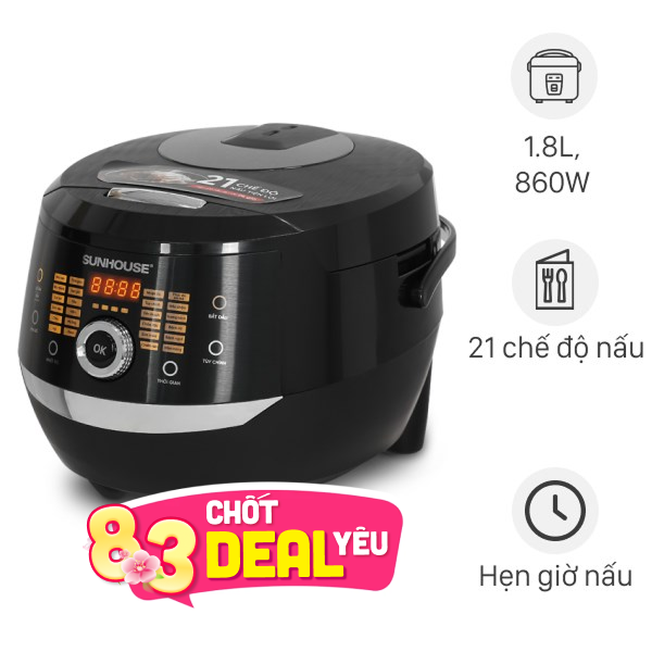 Nồi cơm điện tử Sunhouse 1.8 lít SHD8911