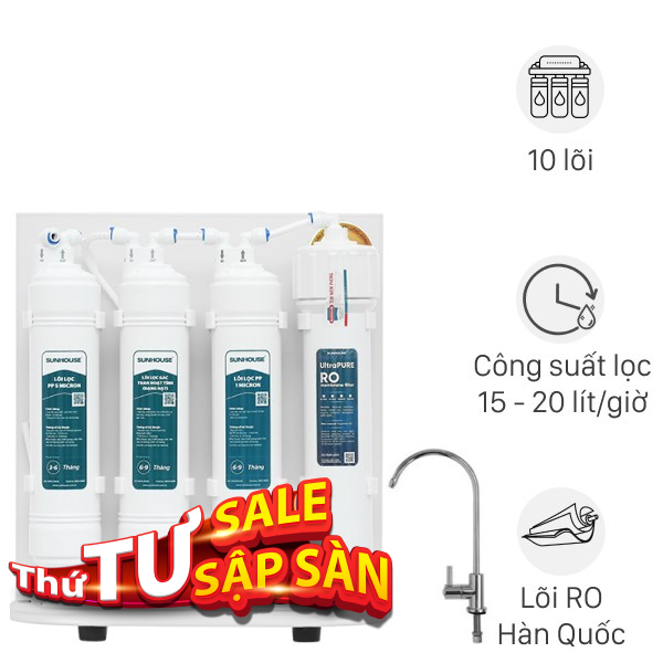 Máy lọc nước RO Hydrogen Sunhouse SHA8201KV