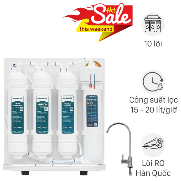 Máy lọc nước RO Hydrogen Sunhouse SHA8201KV