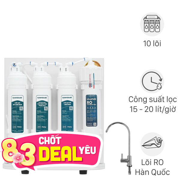 Máy lọc nước RO Hydrogen Sunhouse SHA8201KV