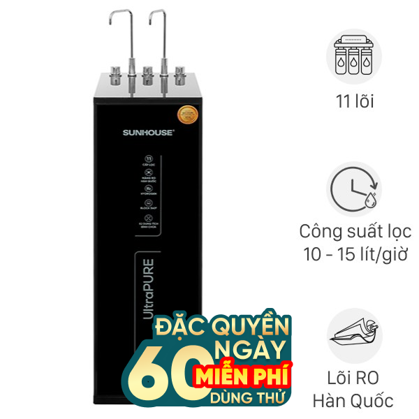 Máy lọc nước RO nóng nguội lạnh Hydrogen Sunhouse SHA76623KL